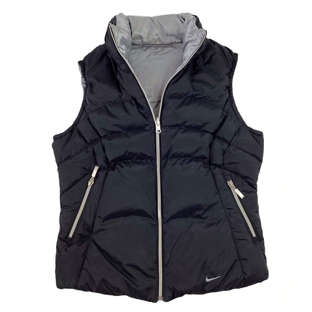Nike Down Reversible Puffer Vest. Black Silver Medium